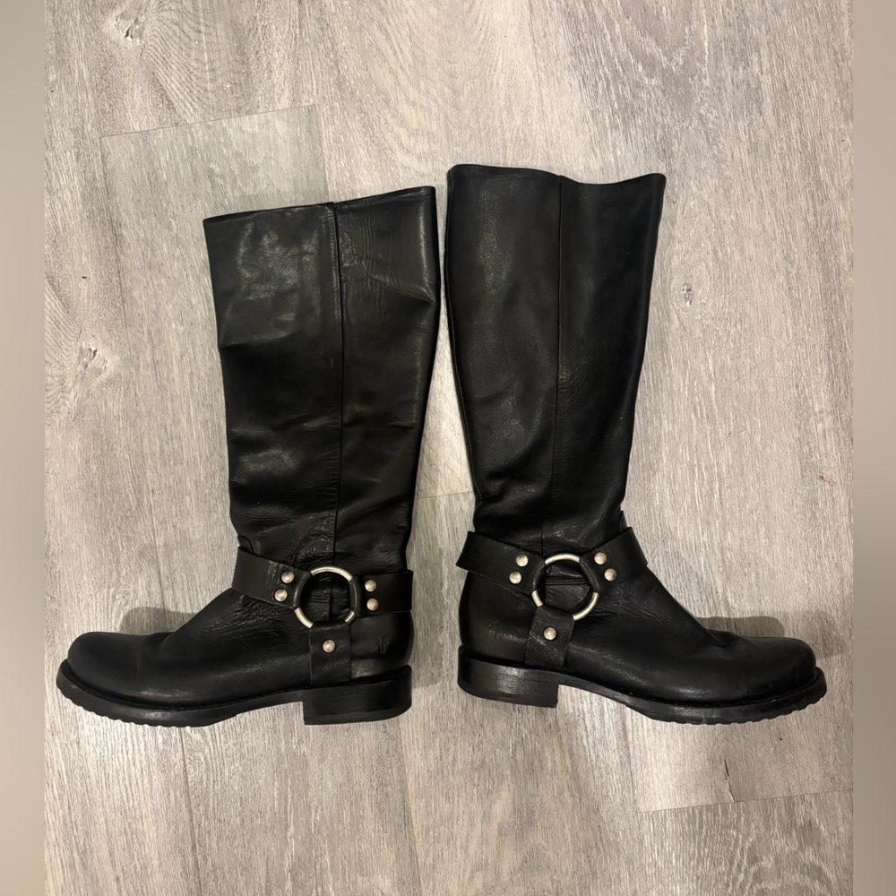 Frye Tall Boots Olivia Harness in Black